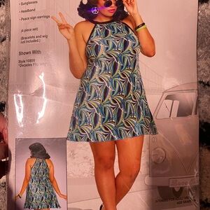 Spirit Vibrant Blue and Green Halter Dress